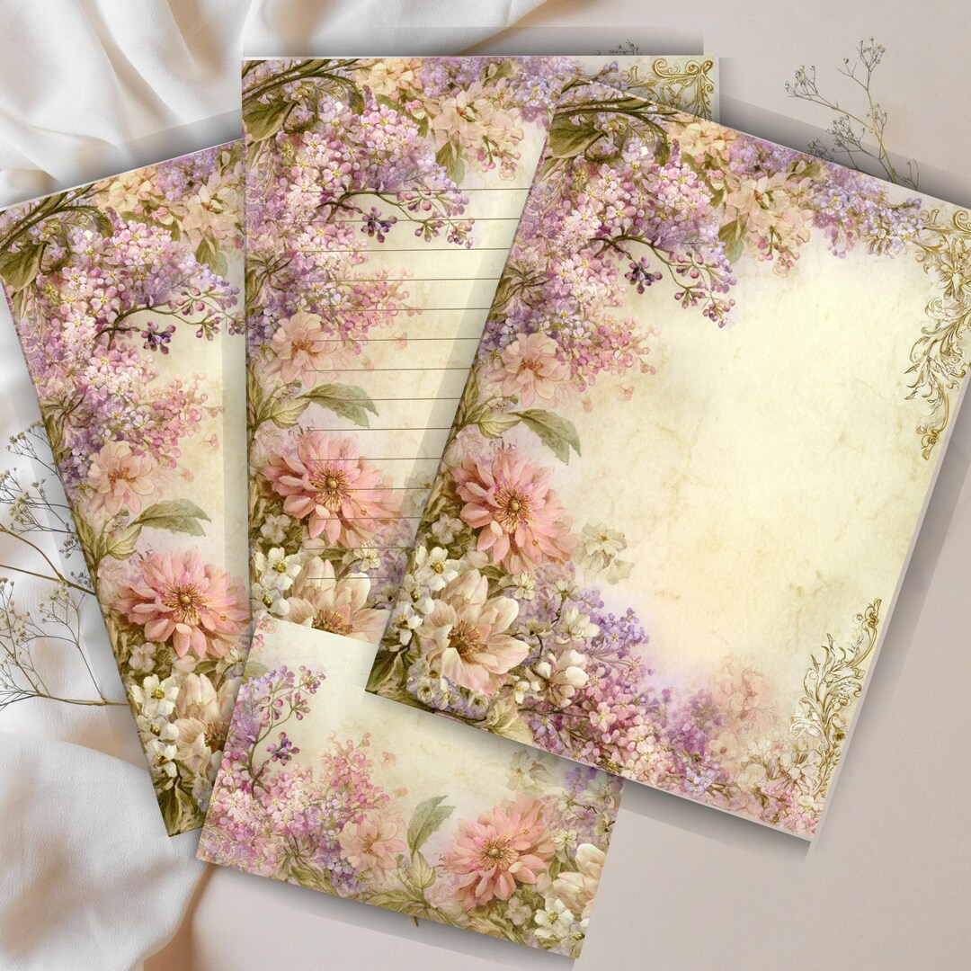 Romantic Floral Letter Writing Set Rococo Stationery PDF PNG Etsy romantic-floral-letter-writing-set-rococo-stationery-pdf-png-etsy