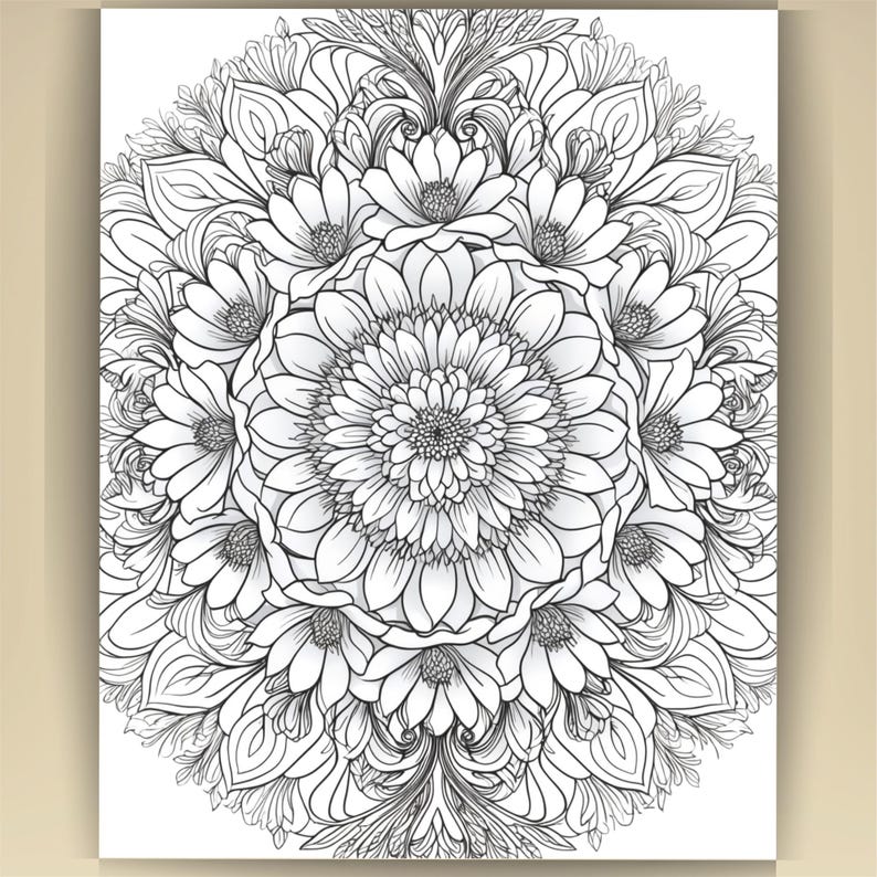 Floral Mandala Coloring Pages: Printable Mindfulness Art for Adults - 100 A4 Designs PDF image 14