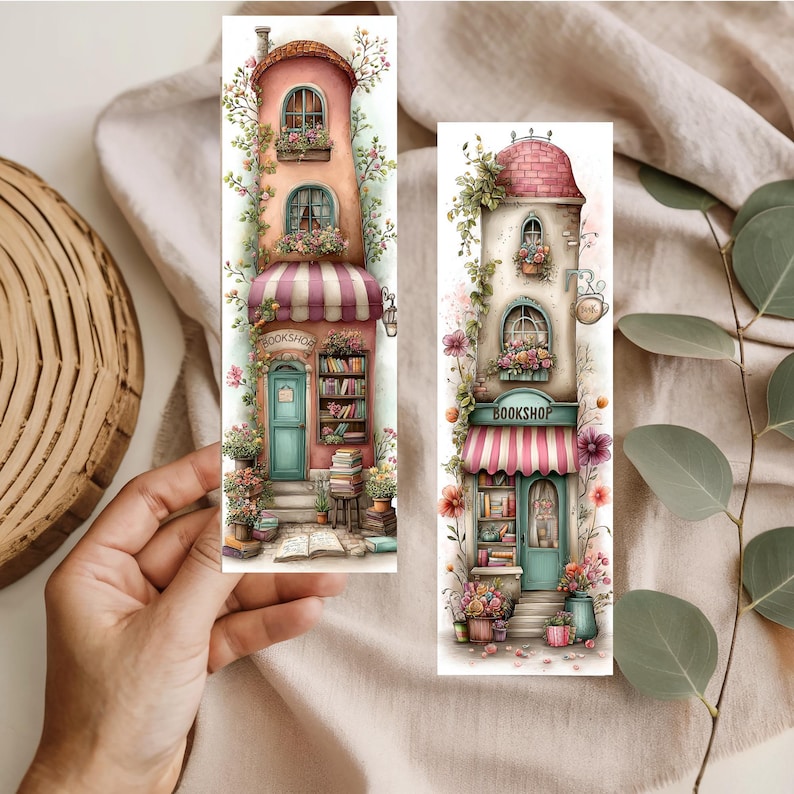 Whimsical Bookshop Printable Bookmarks – 12 Charming Bookstore Designs | Instant Download PDF & PNG image 9