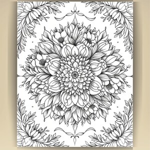 Floral Mandala Coloring Pages: Printable Mindfulness Art for Adults - 100 A4 Designs PDF image 19
