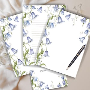 Bluebell Stationery Set: Floral Letter Writing Kit (PDF & PNG Files)