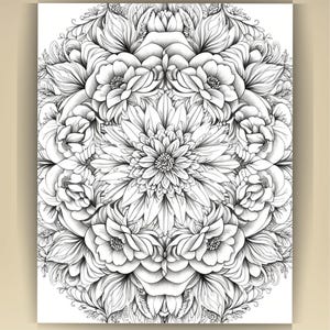 Floral Mandala Coloring Pages: Printable Mindfulness Art for Adults - 100 A4 Designs PDF image 2