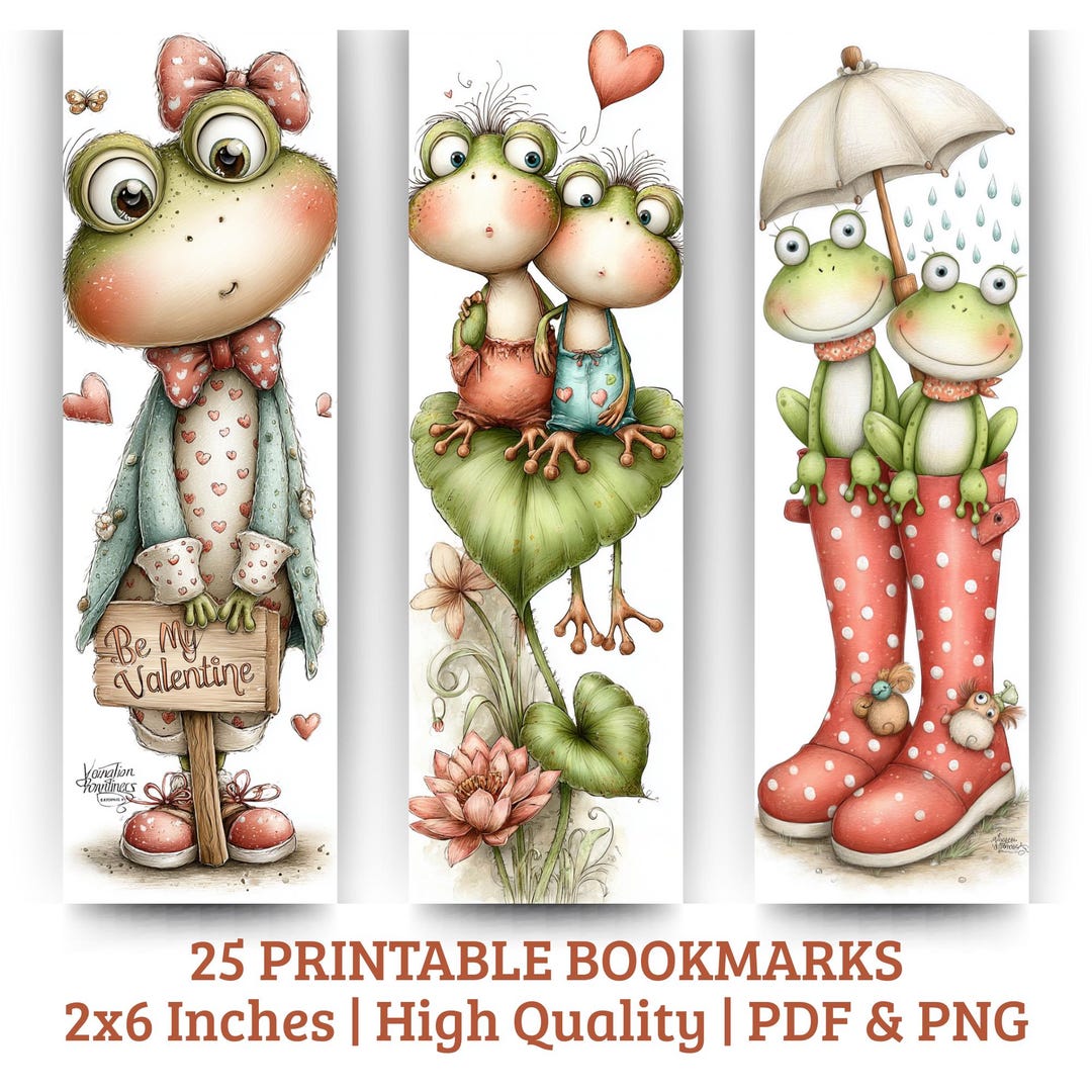 Whimsical Frog Printable Bookmarks – 25 Cute Animal Art Designs ...