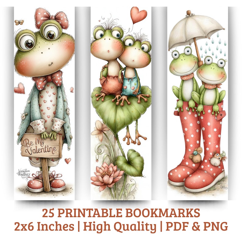 Whimsical Frog Printable Bookmarks – 25 Cute Animal Art Designs ...
