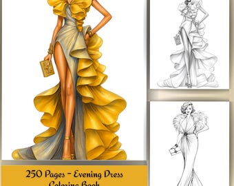 Fashion Coloring Book for Adults: 250 Printable Illustration Pages (PDF Download