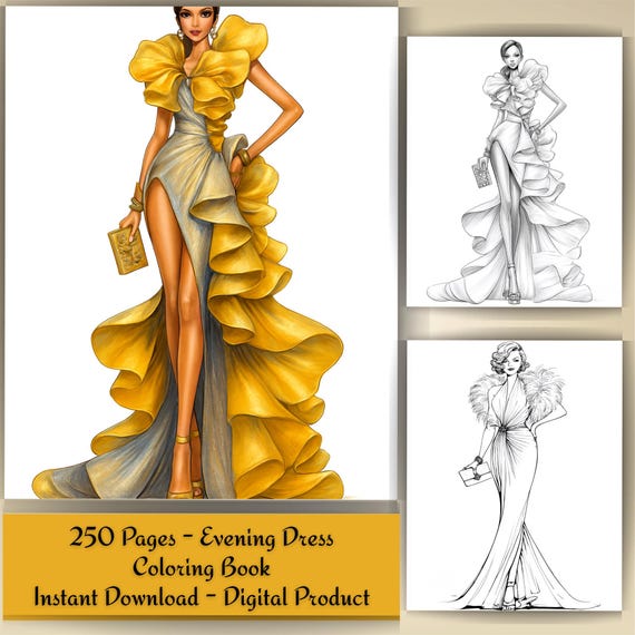 Fashion Coloring Book for Adults: 250 Printable Illustration Pages