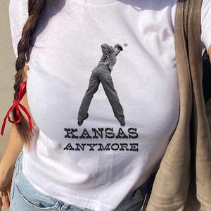 Kansas Anymore Baby Tee Funny Y2K Role Model Shirt Brainrot Role Model Merch Baby Tee Music Concert Shirt Role Model Meme Tee