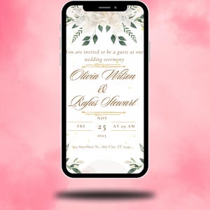 boho digital wedding invite Pampas grass phone wedding invitation electronic grass wedding invitation bohemian boho wedding phone text card