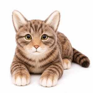 Realistic Brown Tabby Cat Plush, Handmade Stuffed Cat, Lifelike Companion Plush, Ready to Ship, Pet Memorial Gift, Cat Lover Gift, 16 Inch