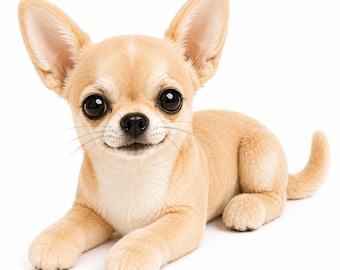 Realistic Chihuahua Plush Toy, Ready to Ship Handmade Stuffed Dog, Lifelike Companion Plush, Pet Memorial Gift, Chihuahua Lover Gift