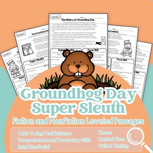 Differentiated Close Reading Passages | February Reading Passages | ELA Activities | Text Evidence Reading Worksheets for Comprehension