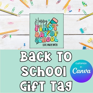 Editable Teacher Gift Tag | Printable Thank You Tag for Teacher Appreciation Week, End of Year, Staff Gifts | Customize in Canva