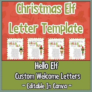 Personalized Elf Arrival Letter | Fun Editable Christmas Template | Canva Design  Elf Welcome Letter Holiday Printable Instant Download |