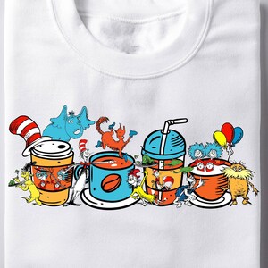 Dr. Seuss Coffee Png, Niedliche Storybook Kaffeetasse Png, Spaß Kaffee Liebhaber Png, Bücherwurm Koffein Png, Morgendrink Png, Bunte Kaffee Kunst Png