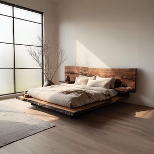 Bettrahmen Kopfteil Holzplatform Bettrahmen Massivholzplatform Bett Nussbaum Bettrahmen Podest Deko Schlafzimmer