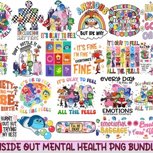 Cartoon Emotions Friends Sublimation Bundle Png, Autism Awareness Png, Mental Health Matters Png, Special Education Png, Instant Download