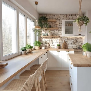 Handmade Rustic Wood Slab Countertop for Farmhouse Kitchen Island Dining Table Bar Height Solid Wood Surface