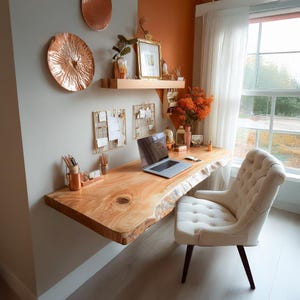 Wood Floating Desk Wall Mounted Desk Small Desk Murphy Desk Table Folding Desk Home Office Desk Wall Hanging Table Unique Gift