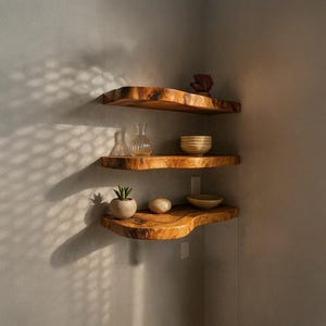 Live Edge Floating Shelves Walnut Shelves Flar Edge Shelf, Bathroom Wood Shelves Bedroom Shelves Wood Shelves Decor Home Gift Her