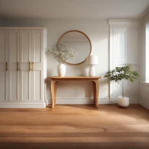 Rustic Mid-Century Modern Console Table: Handmade Solid Wood Entryway