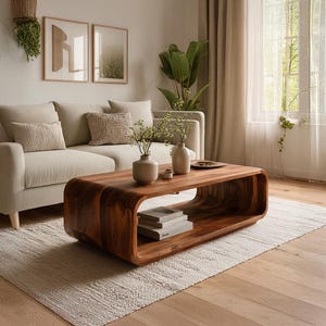 Walnut Live Edge Coffee Table Modern Natural Wood Table Handmade Solid Slab Coffee Table for Living Room Decor Gift