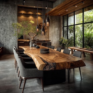 Rustic Solid Wood Dining Table: Vintage Home Decor