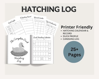 Printer Friendly Duck Hatching and Incubation Log | Incubation Calendar | Homestead Management | Farm Record Keeping