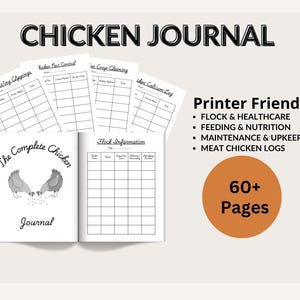 Drucker freundliches Huhn Maschinenbordbuch | Hühner Gesundheit Tracker | Gehöft- und Bewirtschaftungsstellen | Aufbewahrung von Farmbüchern