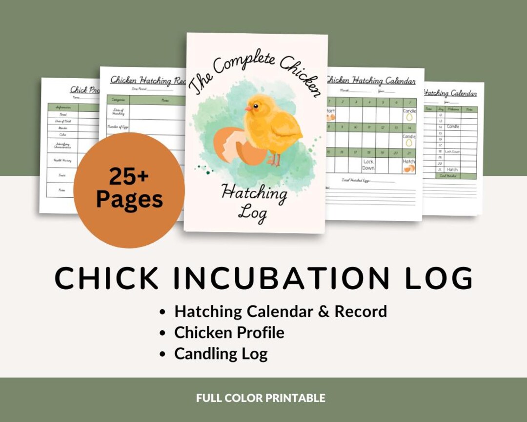 Hatching Record Chicken Hatching and Incubation Log | Incubation Calendar | Homestead ...