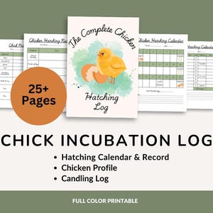 Chicken Hatching and Incubation Log | Incubation Calendar | Homestead Management | Farm Record Keeping