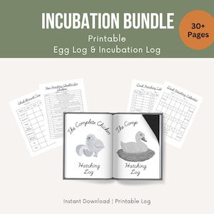 Printer Friendly Duck and Chicken Egg, Hatching & Incubation Log | Calendar | Egg Tracker | Farm Record Keeping