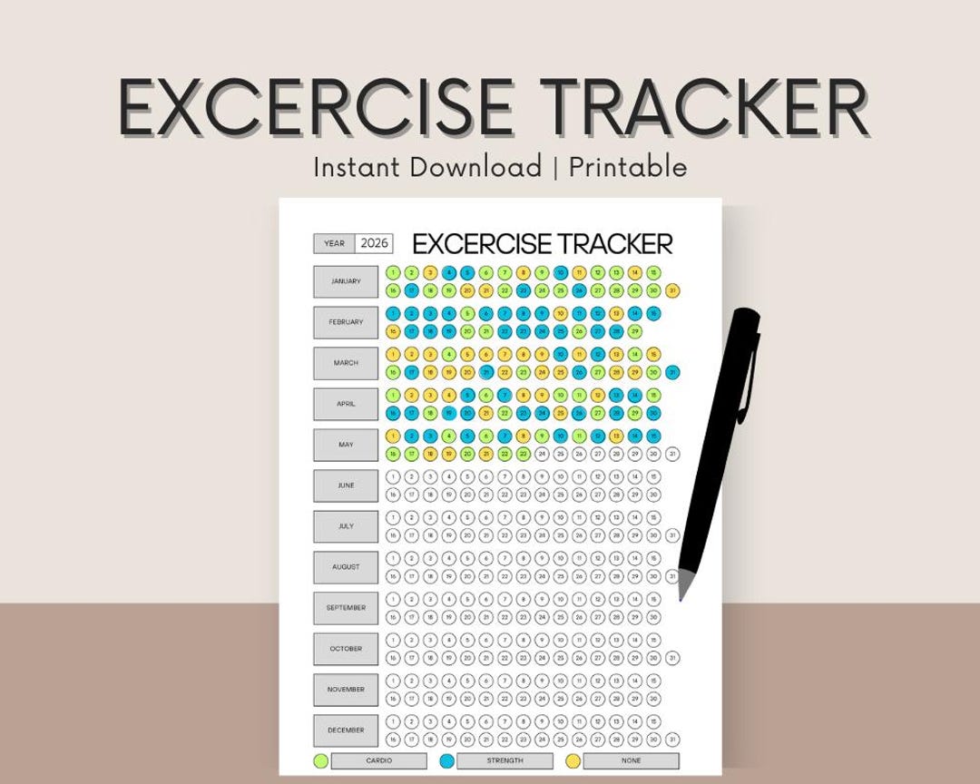 Activity Exercise Tracker Daily Excercise Tracker | Fitness Log Printable (digital Download A4/A5 ...