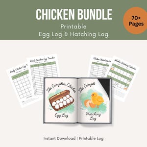 Chicken Egg, Hatching & Incubation Log | Calendar | Egg Tracker | Homestead Management | Farm Record Keeping