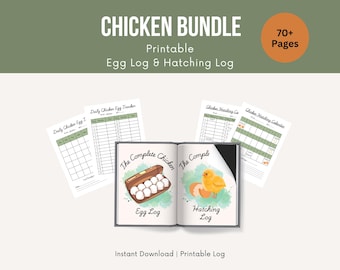 Chicken Egg, Hatching & Incubation Log | Calendar | Egg Tracker | Homestead Management | Farm Record Keeping