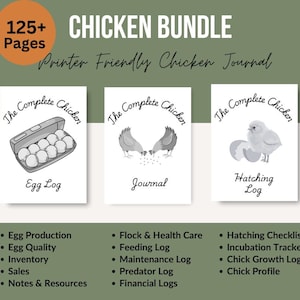 Printer Friendly Chicken Health, Egg Log, Hatching & Incubation Log | Calendar | Egg Tracker | Homestead Management | Farm Record Keeping