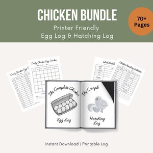 Printer Friendly Chicken Egg, Hatching & Incubation Log | Calendar | Egg Tracker | Homestead Management | Farm Record Keeping