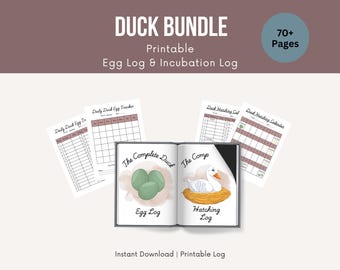 Duck Egg, Hatching & Incubation Log | Calendar | Egg Tracker | Homestead Management | Farm Record Keeping