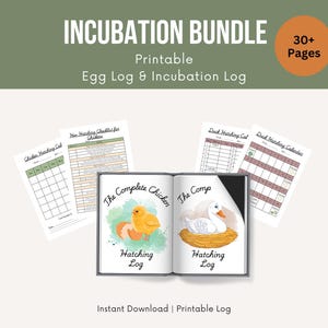 Duck and Chicken Hatching & Incubation Log | Calendar | Egg Tracker | Farm Record Keeping
