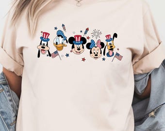 Comfort Colors® Disney USA 250th Anniversary Tshirt, Mickey and Friends Patriotic shirt, 4th of July shirt, Disneyland American Flag shirt