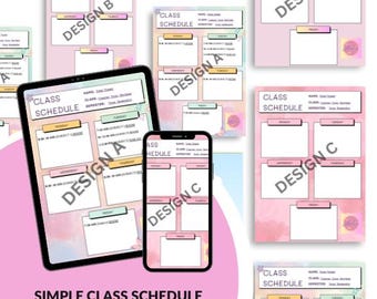 CANVA Minimalist Weekly Class Schedule Template