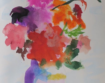 Original Botanical Floral Watercolor by Linda Hunt