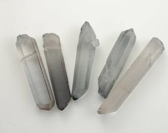 Blue gray Fumed Quartz Prism Nuggets Daggers Spike Stick Beads