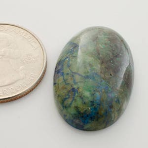 Gemstone Cabochon. Azurite Cabochon. Azurite Oval. Oval Cabochon. Azurite Gemstone image 3