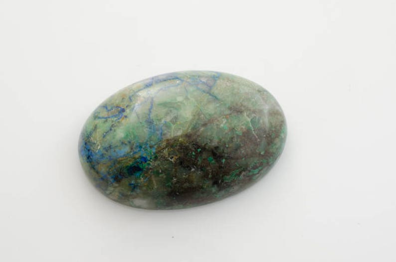 Gemstone Cabochon. Azurite Cabochon. Azurite Oval. Oval Cabochon. Azurite Gemstone 画像 1