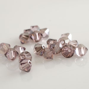 Light Amethyst Satin Swarovski, Bicone Crystal Beads, 4mm Crystal Beads