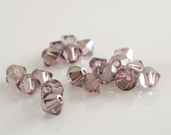 Light Amethyst Satin Swarovski, Bicone Crystal Beads, 4mm Crystal Beads