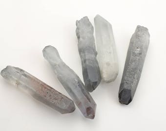 Blue gray Fumed Quartz Prism Nuggets Daggers Spike Stick Beads