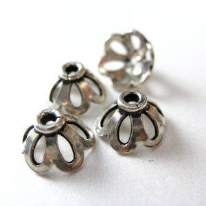 Sterling Silver Flower Bead Caps, Silver Bead Cap, Floral Bead Cap, Jewelry Component, Jewelry Supplies, Jewelry Findings
