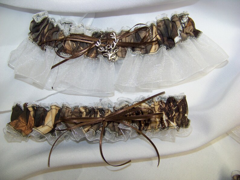 Max 4 Garter WHITE Camouflage Sheer Camo Bridal Garter Set Etsy
