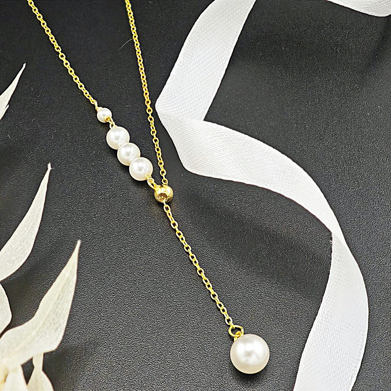 Natuurlijke parelmoer ketting vergulde zoetwaterdruppel hanger natuurlijke parel trendy fijne ketting met meerdere rijen gouden choker - België